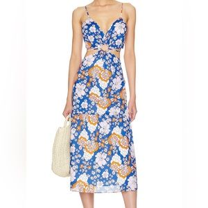 Floral Cut-Out Midi Dress Size Small